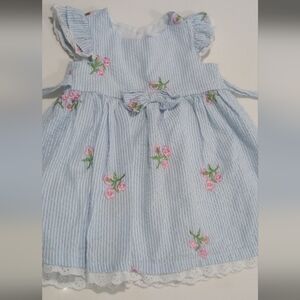 Blue and Pink Floral Kids Dress